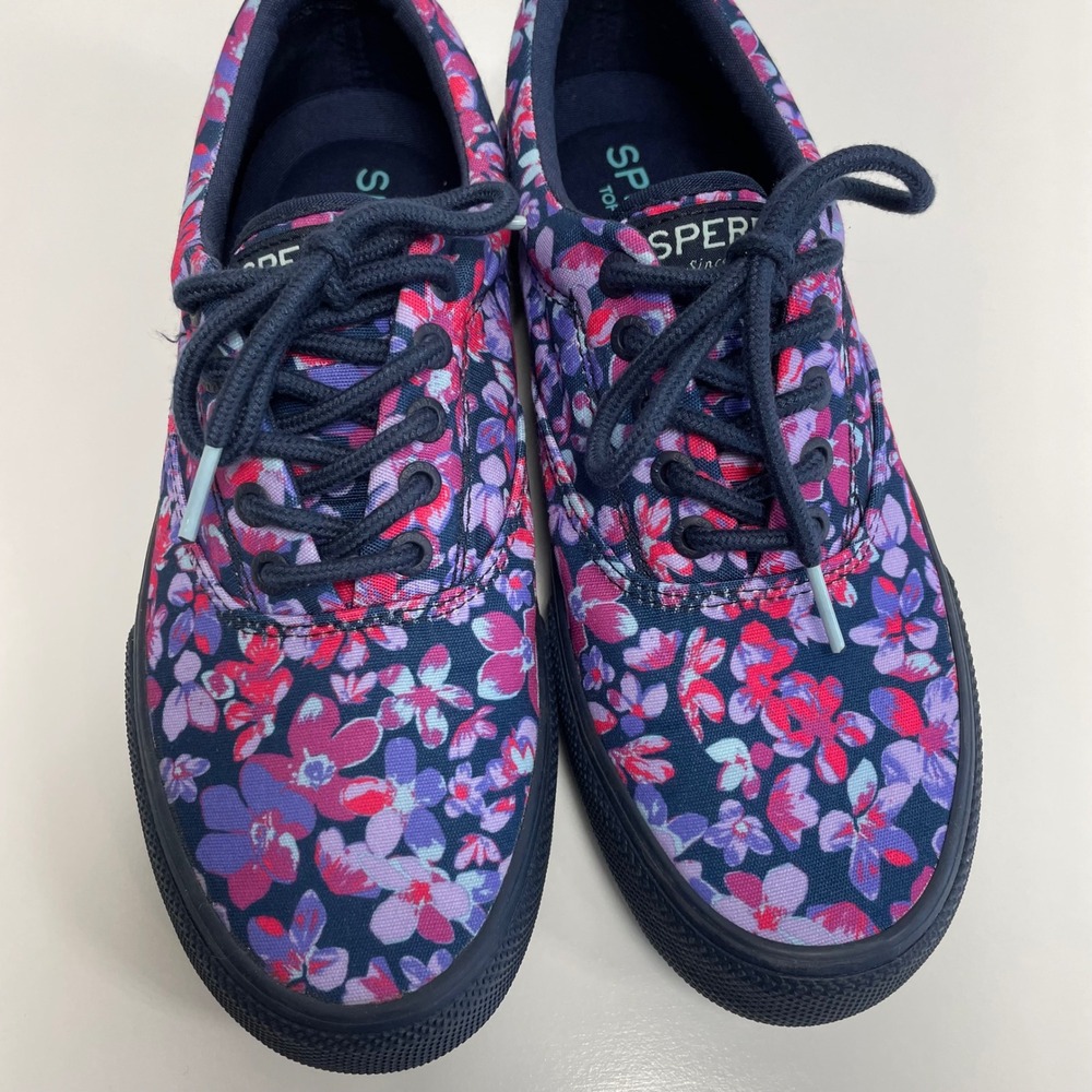 Sperry Striper II CVO Tokyo Men's 7.5 Navy Floral Cherry Blossom Shoes Sneakers‎ - Picture 7 of 8